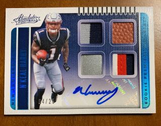 N’keal Harry 2019 Absolute Rpm Rookie Patch Auto Ssp /25 Sick Patches Patriots