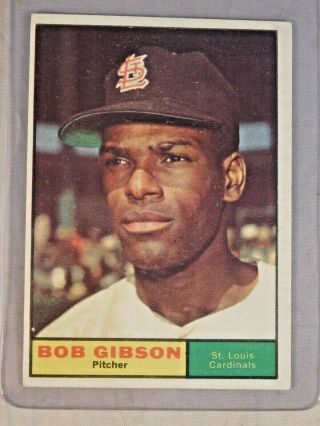 1961 Topps 211 Bob Gibson Hof Vg - Ex,