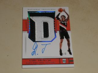 2018 - 19 National Treasures Blue Fotl Rookie Patch Auto Rc Rpa Gary Trent Jr 2/3