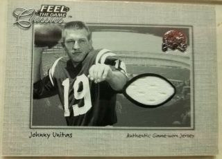 2000 Fleer Feel The Game Classics Johnny Unitas Game Worn Jersey Joun Colts