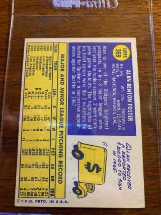 2019 topps heritage 50th ANNIVERSERY BUYBACK 1970 ALAN FOSTER 369 6