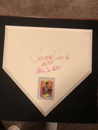 Johnny Bench Signed And Inscribed Home Plate