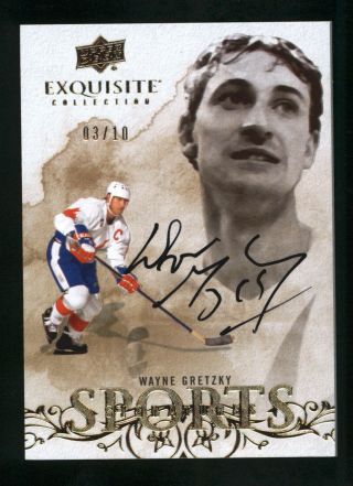 Wayne Gretzky 2012 - 13 Ud Exquisite Sports Signatures Auto 03/10 Ss - Wg