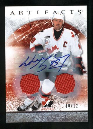 Wayne Gretzky 2012 - 13 Ud Artifacts Team Canada Dual Jersey Auto 10/12