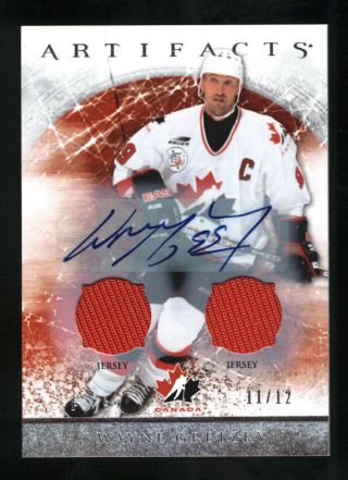 Wayne Gretzky 2012 - 13 Ud Artifacts 149 Team Canada Dual Jersey Auto 11/12