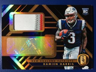 Damien Harris 2019 Panini Gold Standard Gold Ink Rookie Patch Auto D 41/49