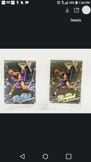 1997 Kobe Bryant Fleer Ultra Base Rookie And Gold Medallion Parallel Rc.