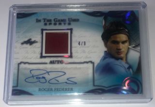 2019 Leaf Itg Game Roger Federer Auto Autograph Game Jersey Ed 4/9