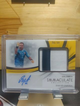 David Ospina 2018 - 19 Panini Immaculate Soccer Jersey Patch Relic Auto 20/99 Er