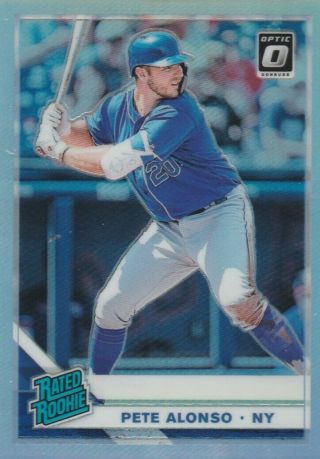 2019 Donruss Optic Baseball Pete Alonso Rated Rookie Sp Prism Parallel 82 Rc