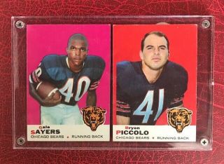 1969 Topps 51 Gale Sayers/ 28 Bryon Piccolo Rookie Rc Chicago Bears