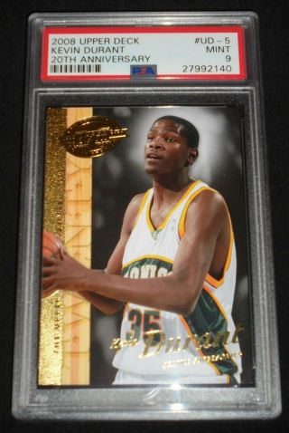 2008 Upper Deck 20th Anniversary Kevin Durant Rookie Card Rc Psa 9