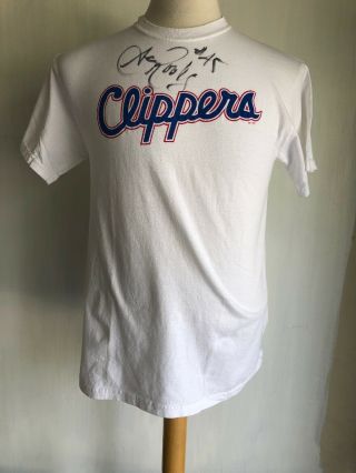 Sean Rooks 45 (2001) Signed Autographed Los Angeles Clippers T - Shirt Medium
