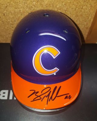 Brad Miller Sighed Autographed Clemson Tigers Mini Helmet Rays Mariners W/ Card