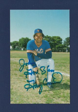 Gary Carter Signed York Mets Barry Colla Baseball Postcard