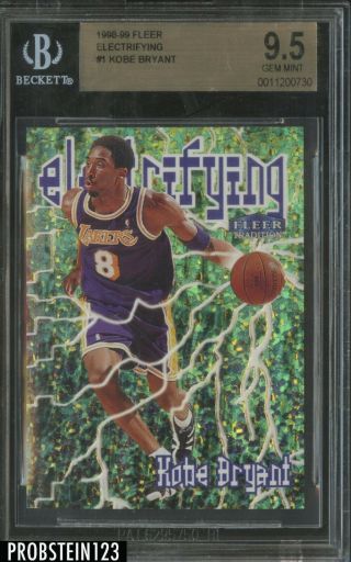 1998 - 99 Fleer Tradition Electrifying Kobe Bryant Los Angeles Lakers Bgs 9.  5