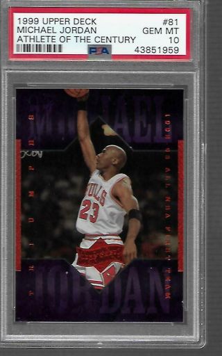 81 Michael Jordan 1999 Upper Deck Athlete Of Century Psa 10 Pop 7