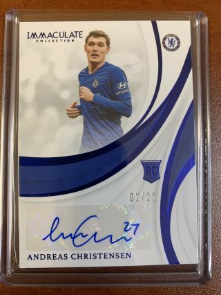 2018 - 19 Panini Immaculate Soccer Andreas Christensen Rc Auto 2/25