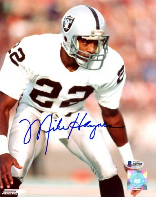 Mike Haynes Autographed Signed 8x10 Photo Los Angeles Raiders Beckett Bas 116574