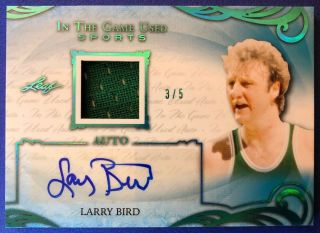 Larry Bird 2019 Leaf Itg Game Patch Auto Auto 3/5 Green Boston Celtics