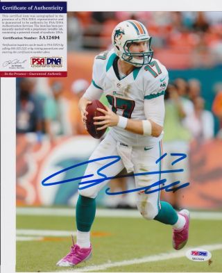 Ryan Tannehill 17 Signed Miami Dolphins 8x10 Photo,  Psa Dna 5a12494