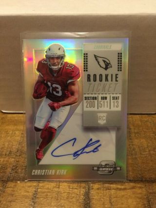 2018 Contenders Optic Prizm Rookie Ticket Christian Kirk Rc Auto Cardinals
