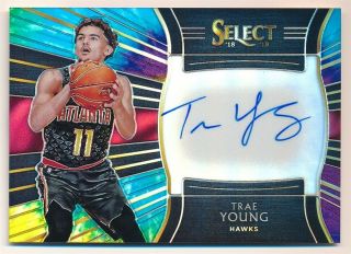 Trae Young 2018/19 Panini Select Rc Rookie Tie Dye Autograph Hawks Auto Sp /25
