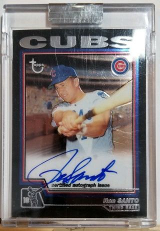 Ron Santo Signed 2004 Topps Retired On Card Auto Chicago Cubs Hof Uncirculated