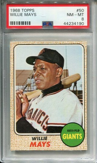 1968 Topps 50 Willie Mays Psa 8 Nm - Mt San Francisco Giants