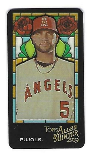2019 Allen & Ginter Albert Pujols 7 Mini Stained Glass Only 25 Made Angels