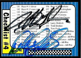 Dale Earnhardt Sr & Jeff Gordon - Hand Signed Autographed 1991 Maxx Card 240