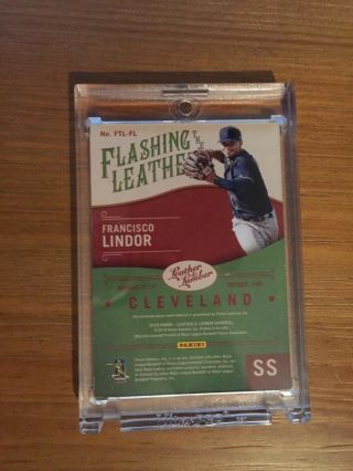 2019 Panini Lumber And Leather Francisco Lindor Flashing Leather Glove /15 2