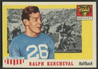 1955 Topps All - American Football Ralph Kercheval 88 Kentucky Set Break