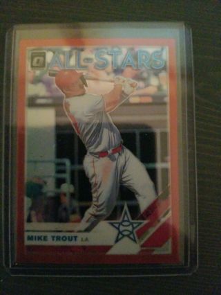 2019 Donruss Optic Mike Trout All Stars Red Prizm Refractor 21/60 Angels Ssp