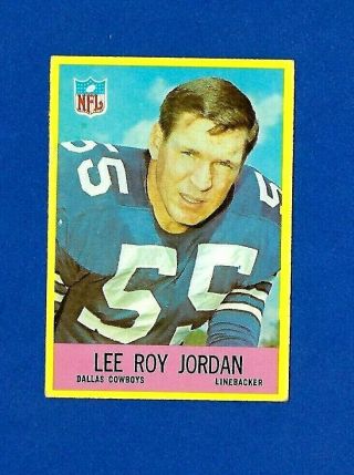 1967 Philadelphia Football 54 Lee Roy Jordan Rookie Vg - Ex Hof Dallas Cowboys