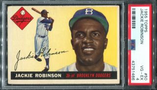 1955 Topps 50 Jackie Robinson Psa 4 Vg - Ex Brooklyn Dodgers