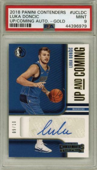 2018 Panini Contenders Gold Luka Doncic 09/10 Auto Rc Psa 9