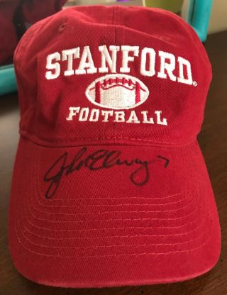 John Elway Autographed Signed Stanford Cardinals Hat Denver Broncos