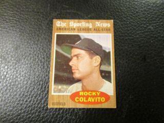 1962 Topps Card 472 Rocky Colavito Tigers Exmt