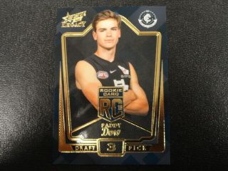 2018 Afl Select Legacy Rookie Card Rc3 Paddy Dow Carlton 079/250