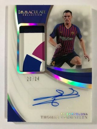 2018 - 19 Panini Immaculate Jersey Number Patch Autograph Thomas Vermaelen 20/24