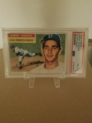 1956 Topps Sandy Koufax Card 79 (white Back) Brooklyn Dodgers Ex - Mt Psa 6 Sp