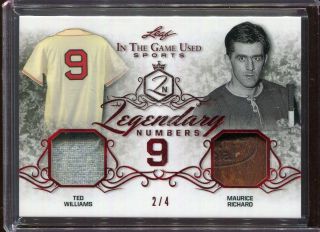 2019 Leaf Itg Game Ted Williams Maurice Richard Game Jersey D 2/4