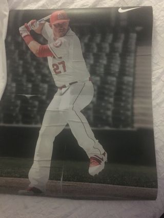 2019 Mlb All Star Game Fanfest Play Ball Park Mike Trout Poster 2 Sided Unframed