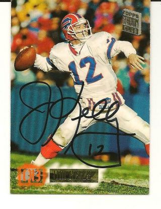 Jim Kelly Signed Autographed 1994 Topps Stadium Club Card Buffalo Bills Hof
