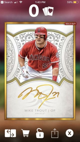 2018 Topps Bunt Mike Trout Definitive Gold Sig 25 Cc Digital
