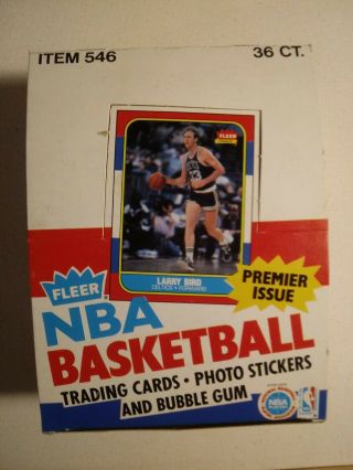 1986 Fleer Basketball Empty Wax Pack Box Michael Jordan Larry Bird