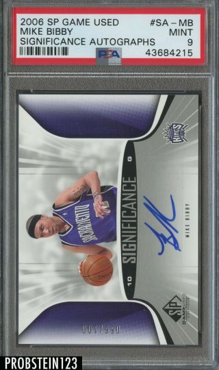 2006 - 07 Sp Game Significance Mike Bibby Signed Auto 56/100 Psa 9