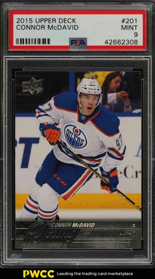 2015 Upper Deck Young Guns Connor Mcdavid Rookie Rc 201 Psa 9 (pwcc)
