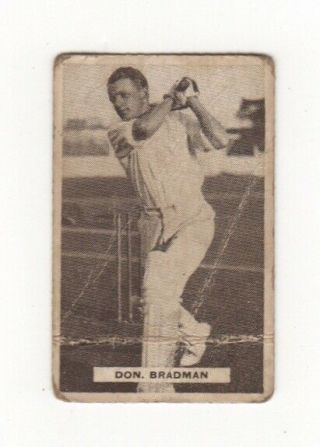 Cricket Confectionery Card.  Don Bradman,  Australia (sweetacres)
